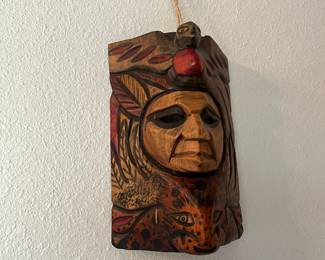 Mayan art carved mask