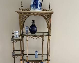 Brass & marble C. 1925 etagere 