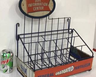 Antique Metal FEDERAL FERTILIZER display rack