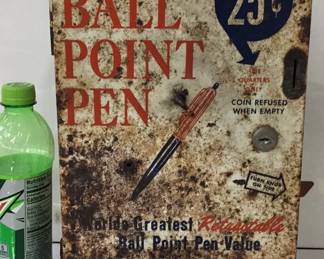 Antique Metal BALL POINT PEN Vending Machine
