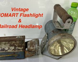 Vintage Flashlight & Railroad Headlamp