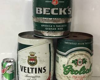 3- Vintage Metal Mini-Kegs