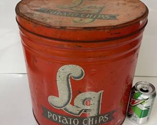 Vintage Potato Chip Tin Decanter