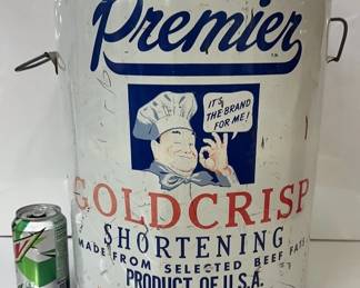 Vintage 50 lb. Tin Shortening Tub