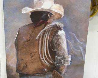Canvas Cowboy Painting