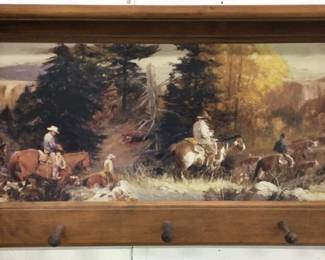 Vintage Hand-Painted Coat or Hat Shelf