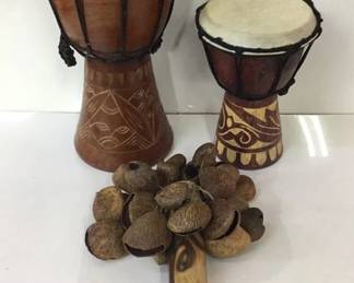 Djembe Drums & Maraca Shaker (3-pieces)