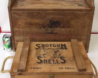 Vintage Wood Ammunition Boxes