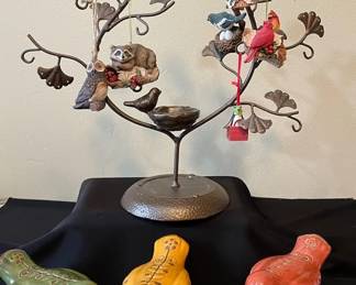 Metal Bird Nest Ornament Tree * Woodland Ornaments * Musical Ceramic Birds Etc
