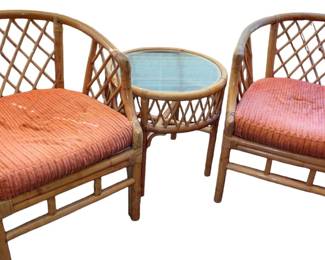 2 Ratan Chairs and Table Set * 2 Chairs & 1 Table * Made in the Phillipenes
