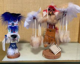2 Kachina Native American Handmade Dolls * Butterfly Doll (healing) * Red Tail Hawk (guidance)
