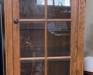 2 Matching Glass Front Bookcase/Cabinet with Door and 2 Drawers
