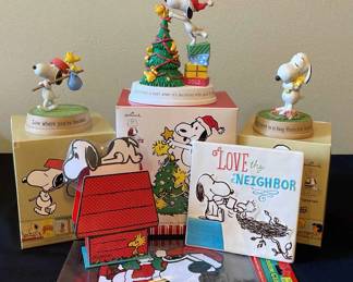 Hallmark Peanuts Figurines * Tile * Notepad Set * Snoopy Cling
