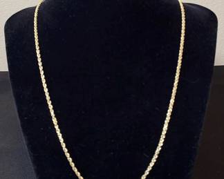 14K Yellow Gold Twist Chain * 20” Long
