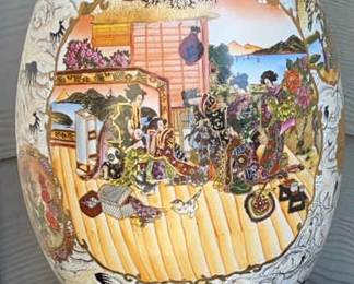 Vitange Satsuma Japonese large Ceramic Egg
