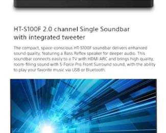 Vizio Smart TV * M601d-a3 and Sony Soundbar HT-S100F * Glass Console with Mount Bracket (optional)
