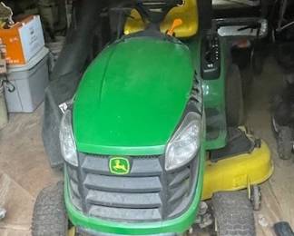 John Deere ride-on mower.