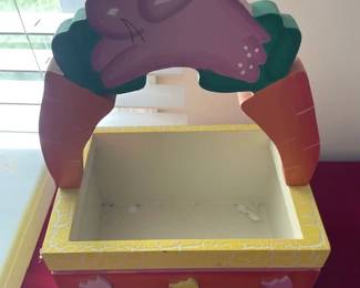 Painted wooden basket.