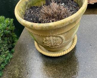 Pair of concrete planters.
