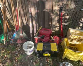Garden equipment and tool boxes.