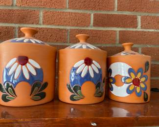 Clay canister set.
