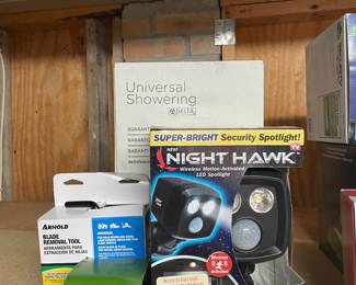 Lighting, etc., new in boxes.