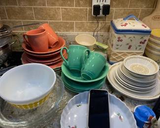 Assorted dish ware.