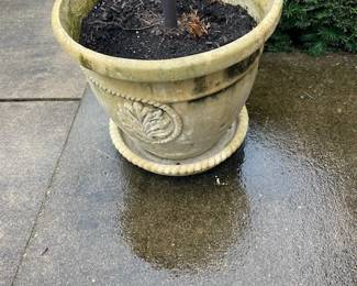 Pair of concrete planters.