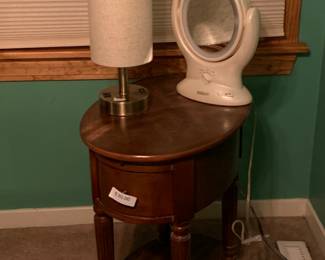 Small table with usb ports , makeup mirror and small lamp