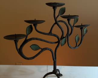 Hand-forged Bronze / Brass Design Tree of Life Sculpture Candle Holder
