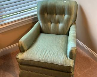 #65	Green/Tan Silky Button Back Side chair	 $75.00 
