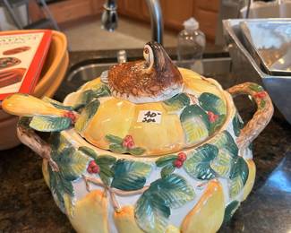 #225	Fitz and Floyd Patridge and a Pear Tree Soup Toureen 	 $40.00 
