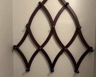 #54	Wood 13 Hook Coat Rack that hangs on a wall - 32x37	 $75.00 
