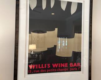 #23	Willi's Wine Bar - Framed - 38x48  Signed Bali	 $175.00 
