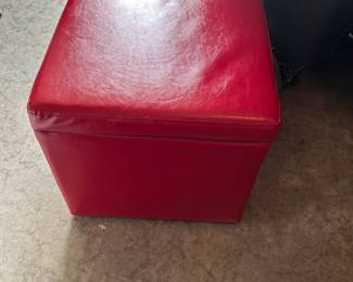 #181	Red stool with storage 17x16	 $25.00 
