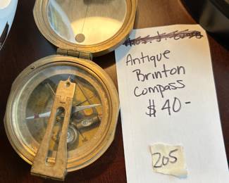 #205	Antique Brinton Compass	 $40.00 
