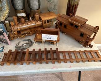 #79	Schneider's Vintage Wooden 5 pcs Train Set w/Tracks	 $210.00 
