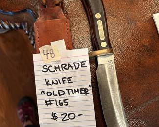 #48	Schrade Knife "Old Timer" #165	 $20.00 
