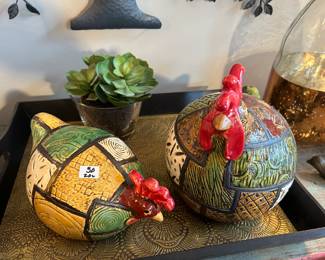 #227	Vintage Patchwork Rooster and Hen	 $30.00 
