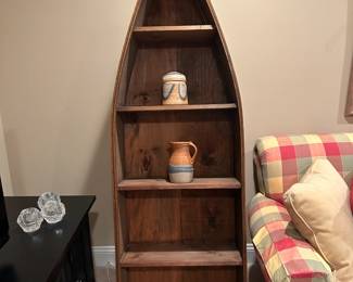 #84	Wood Canoe Display Cabinet w/5 shelves - 23x11x72	 $125.00 
