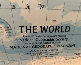 #50	National Geographic Map w/push pins - 44x30 - Framed	 $30.00 
