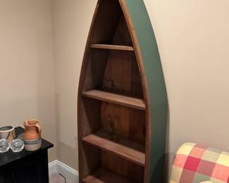 #84	Wood Canoe Display Cabinet w/5 shelves - 23x11x72	 $125.00 

