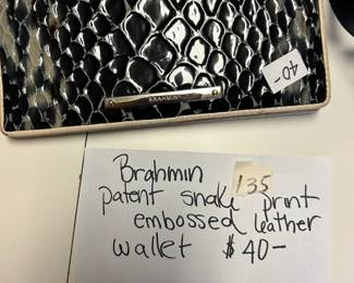 #135	Brahamin patent snake pattern embossed leather Wallet	 $40.00 
