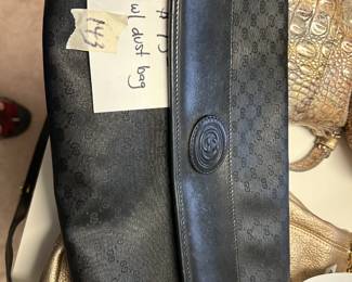 #143	Gucci Black Canvas leather Trim Shoulder Bag w/dust bag	 $75.00 
