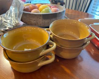 #229	Set of 4 Williams Sonoma Mustard Double handled Soup Bowls	 $50.00 
