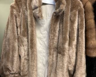 #145	Reversible Faux Fur Jacket/Rain Jacket  - approx M Size	 $20.00 

