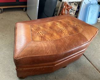 #174	Ottoman 42x27x18 brown leather	 $75.00 
