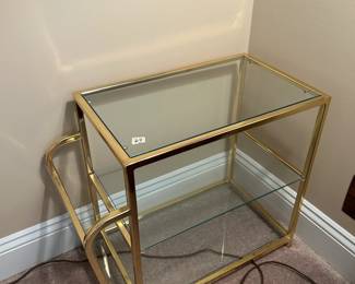 #69	Brass/Glass End table w/magazine Stand - 23x12x20	 $30.00 
