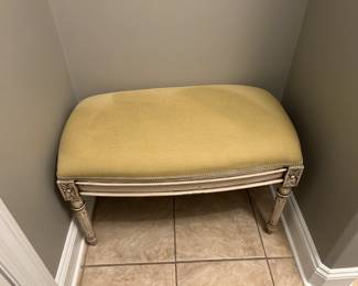 #53	Vanity Stool - yellow Fabric Covered - 31x16x18	 $75.00 
