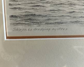 #210	Shipjacks Dredging Oysters - Pen & Ink by John Moll Chesapeake Bay	 $25.00 
